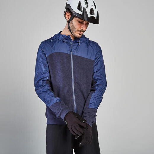 Decathlon cycling clothing, hoodie, autumn sportswear, sweatshirt, outdoor bicycle, mountain windbreaker, OVBAP blue XXL-2939966
