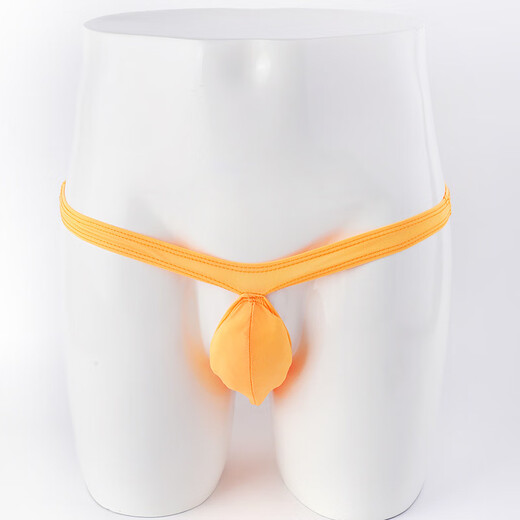 Men's underwear, abnormal men's ice silk thong, trendy men's sexy U-convex large bag summer low-waist breathable T-pants red