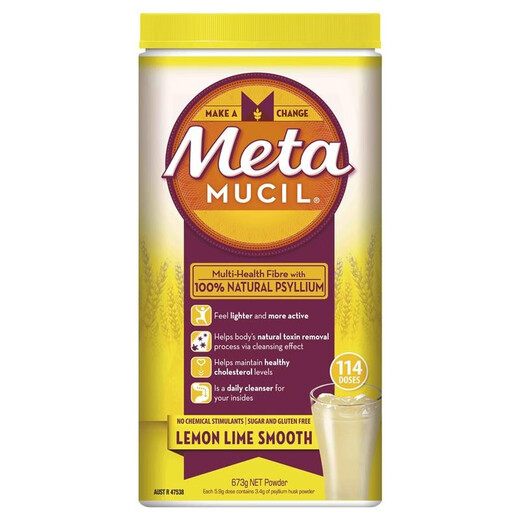 美国Meta 114次/罐 膳食纤维粉meta纤维素代餐粉 673g 柠檬味