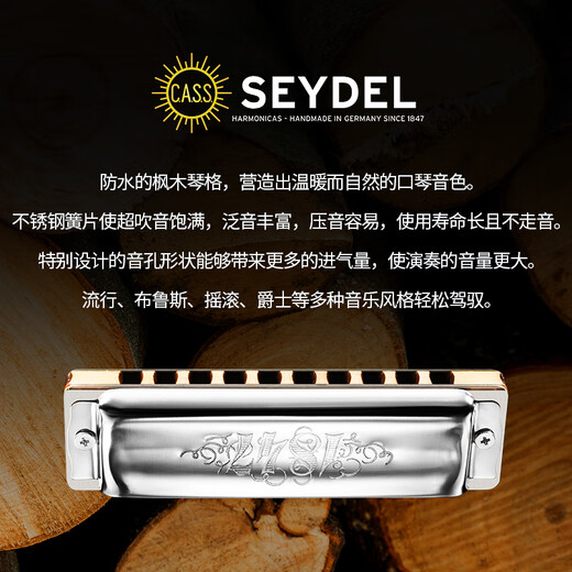 SEYDEL德国进口SEYDEL赛德 十孔10蓝调成人口琴 1847 CLASSIC 10孔LE调
