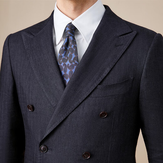 By Creations ROGNA Double-breasted Suit Men's Business Professional Commuting Formal Groom Wedding Suit Navy Blue 48 (175/92A)