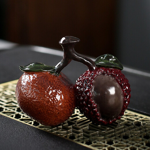 Fun Oxen Color Changing Tea Pet Lychee Orange Tea Pet Ornaments Douyin Same Style Creative Tea Set Accessories Temperature Sensing Water Change Color Tea Play Can Raise Tea Table Tea Tray Kung Fu Tea Set Decoration Big Orange Dali Color Changing Tea Pet