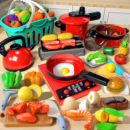 喜迪奇过家家厨房玩具儿童大号女孩煮饭做饭套装男孩仿真厨具切切乐 精选厨具【69件套】切切乐+烤炉 六一儿童节礼物61礼物618
