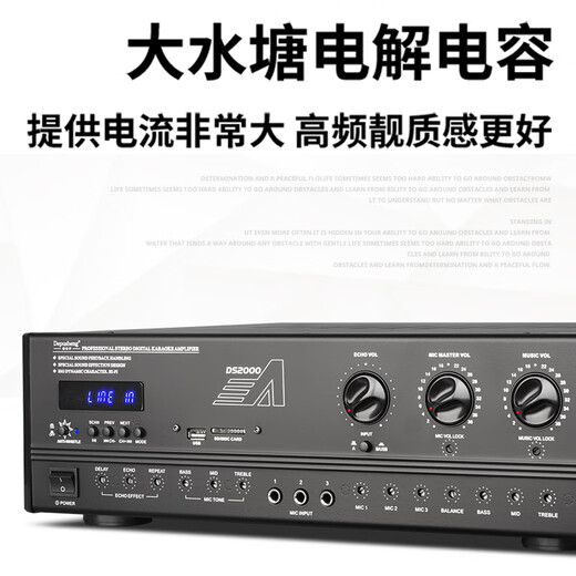 depusheng DS2000 KTV功放大功率一键防啸叫蓝牙USB带混响专业效果芯片舞台家用家庭卡拉OK功放机