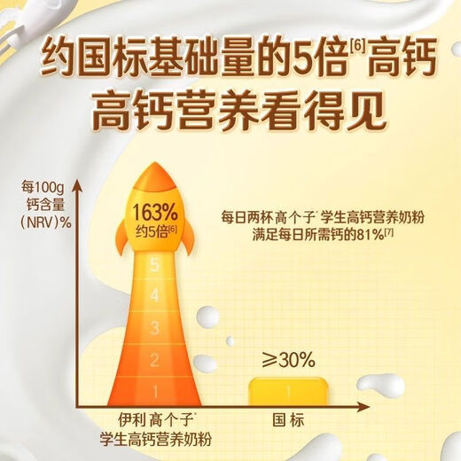 Yili grand étudiant élevé en calcium nutritionnel lait en poudre 695g boîte lait cru lait haut zinc calcium réapprovisionne