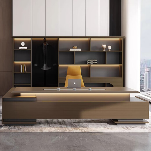 Yuehui high-end CEO boss desk office desk and chair combination modern light luxury chairman leadership office desk executive desk 1.8 meters boss desk