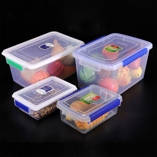 Boîte en plastique Freshkeing Boîte à scellée transparente rectangulaire avec couvercle Grande boîte de rangement commercial Stockage de cuisine [9904] Joint élevé épaissi 5 litres 33,5 * 23 * 10