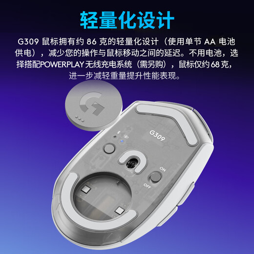 Logitech (G) G309 Wireless Gaming Mouse, Entourage Wireless Bluetooth Dual Mode Mouse, E-Sports Bluetooth Mouse, Lightweight Little Fart King Eats Chicken, Macro Programming, Big Hand Mouse for Boyfriend, G309 Black, Bluetooth + Receiver