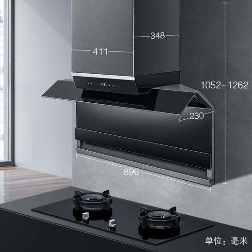 西门子（SIEMENS）抽油烟机家用厨房大吸力高端自清洁侧吸式油烟机LS78FC9C0W 黑色