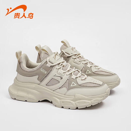 
Guirenniao men's shoes, sports shoes, versatile height-enhancing dad shoes, men's shock-absorbing casual shoes, comfortable and rebound beige 43