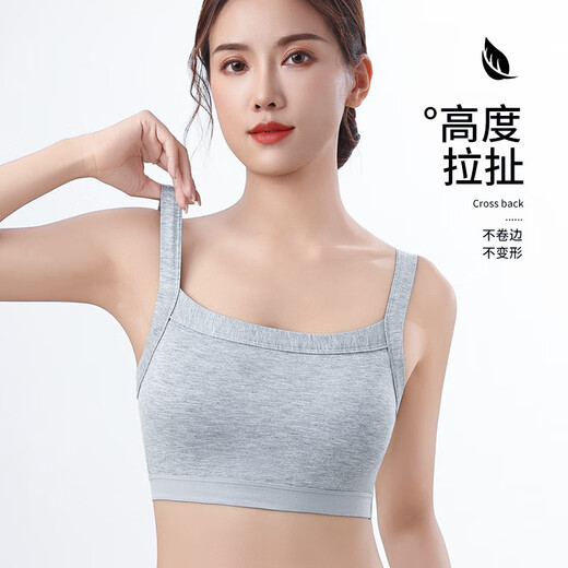 Pingyou Modal Beautiful Back Underwear Women's Plus Size Tube Top 2024 New Gray L 100-120Jin Jin equals 0.5kg