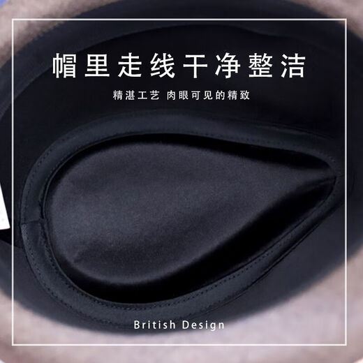 Tochino High-End-Männer für Erwachsene Top-Hut Britischer Gentleman Hut Frühling und Herbst Winter Casual Jazz Hut mittleren Alters und älterer Hut Trendy großer Khaki großer Größe L-Größe einstellbar (58-61 cm)