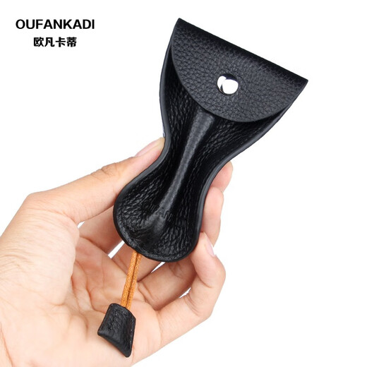 Ovankati Key Bag Men's Genuine Leather Large Capacity Key Bag Women's Car Key Protective Cover Storage Bag Keychain Key Bag Black