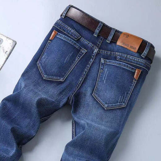 
Feisheng Guangzhou Xintang jeans men's summer goods autumn and winter men's jeans high elastic and good quality straight loose slim Korean style fashion trend versatile A style quality 866 smoke blue (elastic and good quality) 40 sizes [3 feet 0] 195-210Jin [Jin equals 0.5 kg]