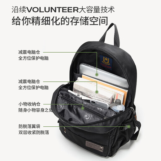 斯帕曼商务休闲双肩包2025新款男士背包大容量行李包通勤电脑包学生书包 黑色(C款)