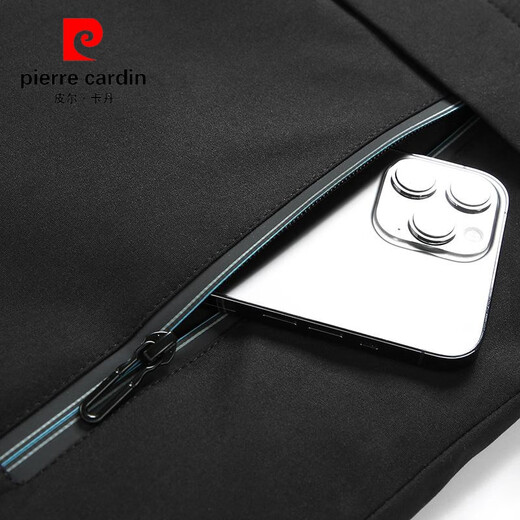 皮尔卡丹（pierre cardin）加绒加厚风衣外套男秋冬季中长款棉衣潮牌宽松加肥加大码胖子大衣 YB0080黑(石墨烯) 中长款外 加厚 6XL 220-239斤穿