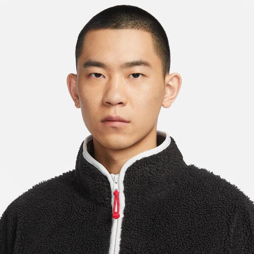 Nike (Nike) Veste du haut du printemps et automne pour hommes Nouveaux imitation chaude Lamb Velvet Stand Collar Fashion Sportswear Veste décontractée FZ6194-010 / Black / Year of Dragon Limited M (170) / suggéré 120-130jin [Jin est égal à 0,5 kg]