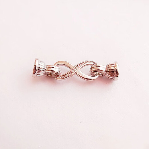 DL 1998 Fat Donglai same style 18k pearl necklace buckle head DIY accessories copper plated 18K gold-filled jewelry buckle pearl bracelet buckle 8 No. 3 white gold