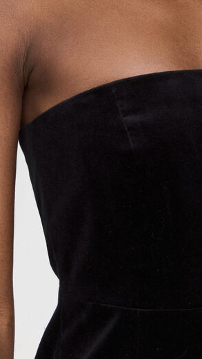 THEORY Women's Velvet Strapless Mini Dress Fashionable and Sexy Party Style Black 6