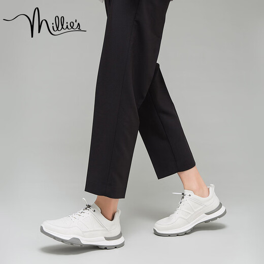 Millies Top -Layer Cowide Frühling und Herbst Outdoor Wanderschuhe Herrensportschuhe Casual Schuhe atmungsaktive dünne Herrenschuhe u1098 Weiß 39
