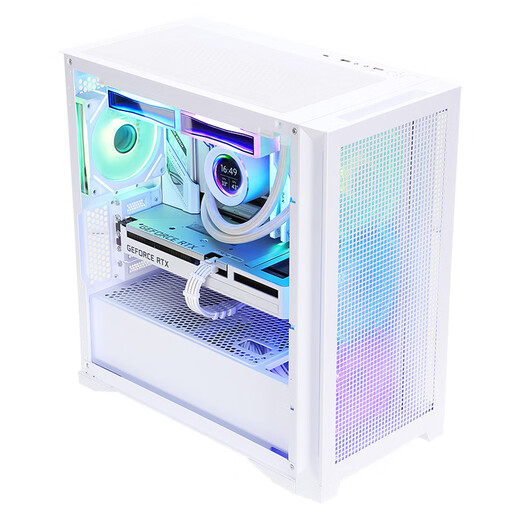 先马（SAMA）平头哥M9白色 台式m-atx电脑主机箱 玻璃侧透/前板网格散热/支持360水冷/标配Type-C接口/三面防尘