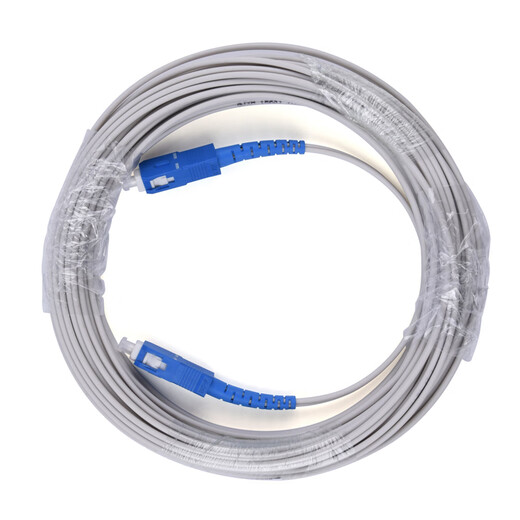 Fibre en cuir recommandée 1 CORE 2 VIRE ACIER Câble optique de fibre de cuir intérieure avec connecteur SC Mode Opérateur à noyau unique Cable d'extension de chat optique blanc 10 mètres CKJX-1H10S
