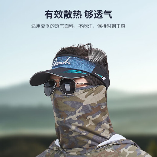 Amadeus Degora Fishing Sunscreen Hollow Top Hat Sunshade Long Tongue Men's Summer Breathable Peaked Hat Luya Fishing Hat Starry Sky Blue One Size