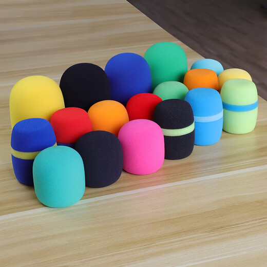 Suly thickened microphone cover sponge head high density sponge cover washable mesh cover microphone pop-proof cover dust-proof windproof cover anti-fall protective cover non-disposable ktv microphone cover wheat cover 1.0 red sponge cover