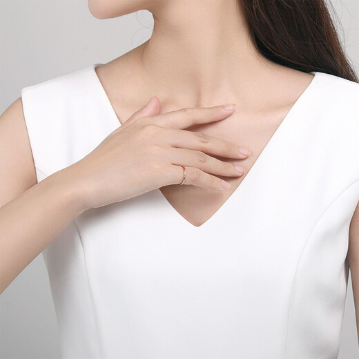 Saturday Fortune (ZLF) 18K gold diamond ring for women solitaire rose gold small round diamond ring as a holiday gift for girlfriend No. 9