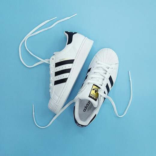 adidas阿迪达斯男鞋女鞋三叶草板鞋情侣金标贝壳低帮学生百搭休闲小白鞋 FU7712&EG4958情侣经典款偏大 38.5