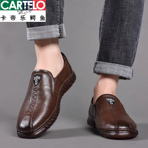 Cartelo Lederschuhe Herren 2025 Neue Herrenschuhe Frühling und Sommer atmungsaktives Geschäft Casual Schuhe Weiche Leder Kuh Sehne Sohle einzeln