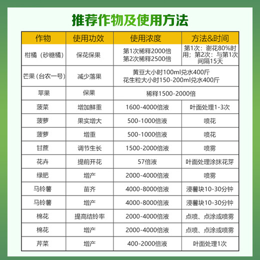 Guoguang gibberellic acid gibberellin 920 growth regulator solution citrus flower and fruit preservation grape germination and antidote 200ml