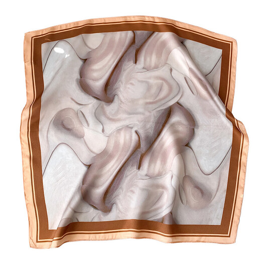 Grau Ti 2024 neuer Seidenschal für Frauen Frühlings- und Sommer-Modedruck 100 Mulberry Seiden kleiner quadratischer Schalkoran Streamer Schal 17302-Main Bild 53 cm