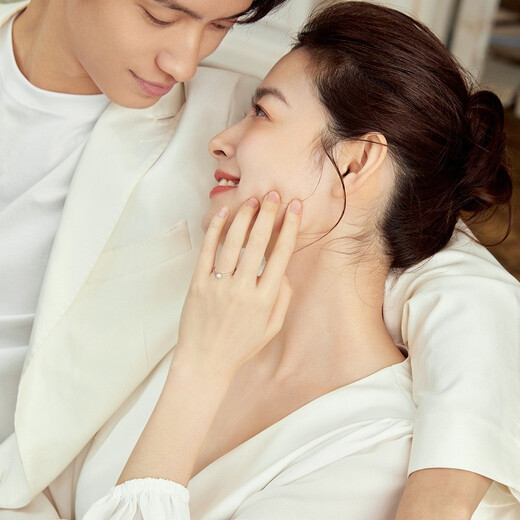 Saturday Fortune (ZLF) 18K gold diamond ring for women, sparkling classic six-claw engagement and proposal wedding diamond ring, single 30 points SI/IJ size 12