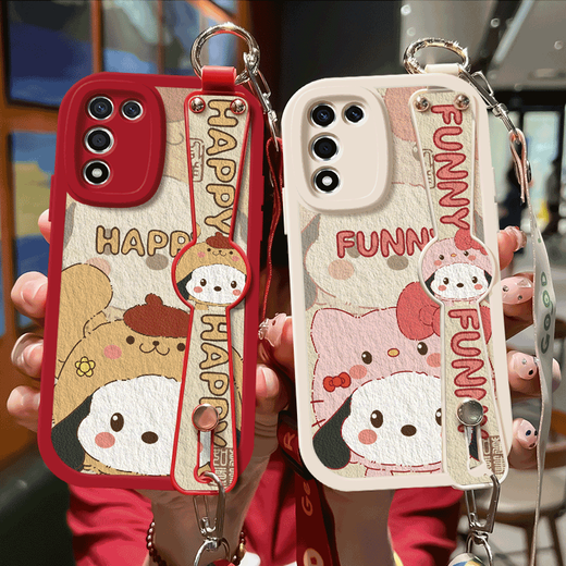 WAIDM suitable for oppok9s mobile phone case new oppok9pro protective cover crossbody wristband lanyard opk9x lambskin soft shell opk9 full-inclusive women's k9pro protective cover [anti-fall-proof skin white] HH1473 OPPO K9s
