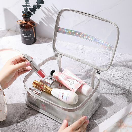 ToMill Transparent Cosmetic Bag Women's Waterproof Toiletries Bag Portable Travel Large Capacity Cosmetic Storage Bag Skin Care Product Storage Bag Summer-Colorful-Large Size