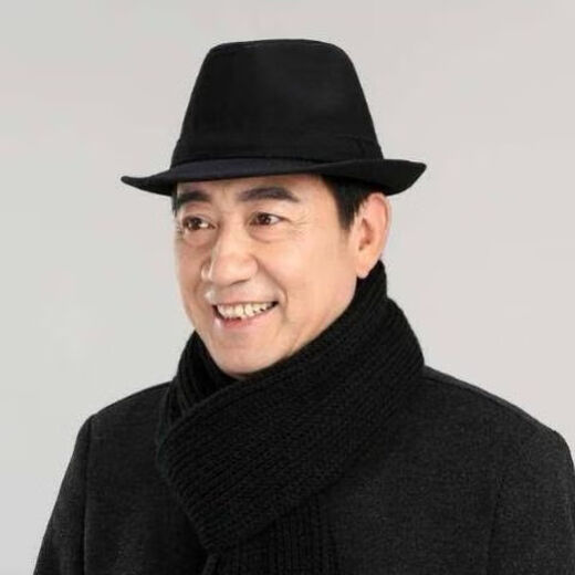 唐知玥礼帽男帽子男春秋天毛呢礼帽帽子中老年人男士爵士帽冬天老人帽绅 雪花呢休闲灰色 略小号57厘米