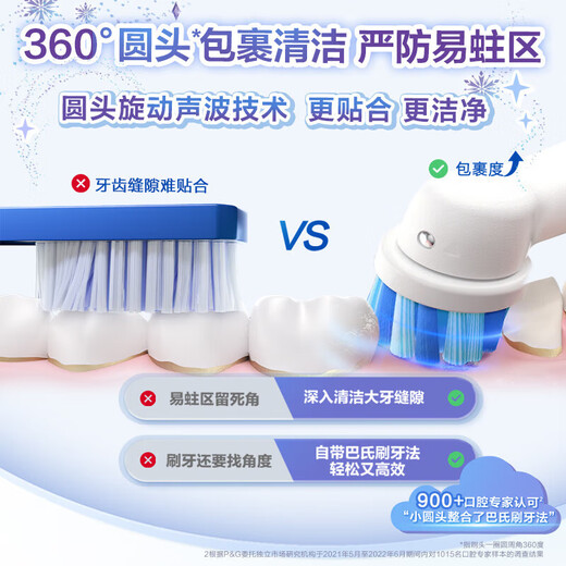 欧乐B儿童电动牙刷头原装6支冰雪奇缘适用D103KD100KPro1kidsEB10/EB10S软毛刷头（图案包装随机）