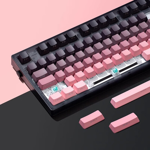 腹灵mk870pro黑莓侧刻机械键盘蓝牙有线无线客制化电脑游戏静音办公 【三模】黑曜石Pro+黑莓侧刻 TTC快银轴V2【触发更快】 87键