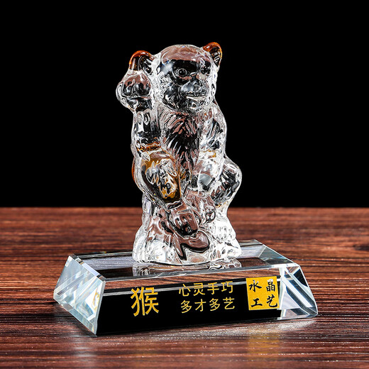 雷老板水晶玻璃摆件十二生肖水晶工艺品教师节礼品定制车内饰品摆件客厅 老鼠