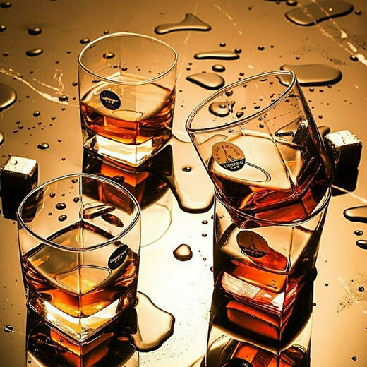 乐美雅 LUMINARC乐美雅威士忌啤酒酒杯一套装四方洋酒杯子三两白酒杯家用水晶玻 圆款两支洋酒杯200ml-13791