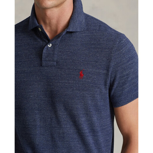 Polo Ralph Lauren 拉夫劳伦男装 经典款定制修身版短袖网球衫RL13822 400-蓝色 L