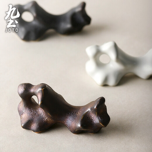 Jiutu ceramic chopstick holder, chopstick holder, retro creative household tableware holder, hotel table public chopstick holder, chopstick pillow, gilt version