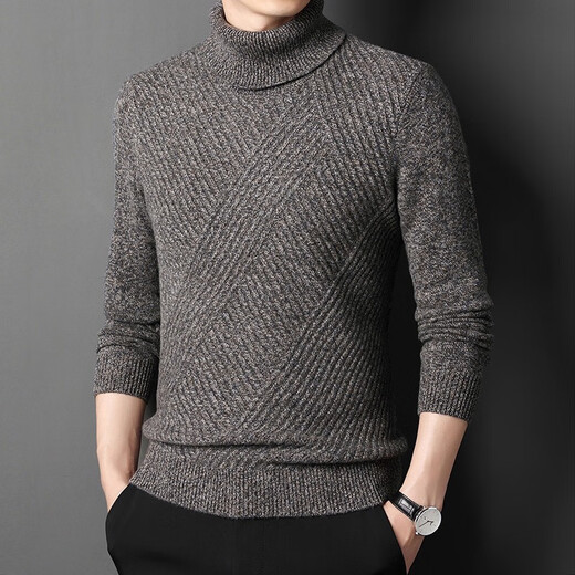 Kangourou (Daishu) Pure Cardigan Men's Trunk Neclaid Warm Warmn Automne and Winter New Men's Fashionable Casual Jacquard Pullover Pullor Sweater 12182 Green Grey L / 170 Suggestion 120-140Jin [Jin est égal à 0,5 kg]