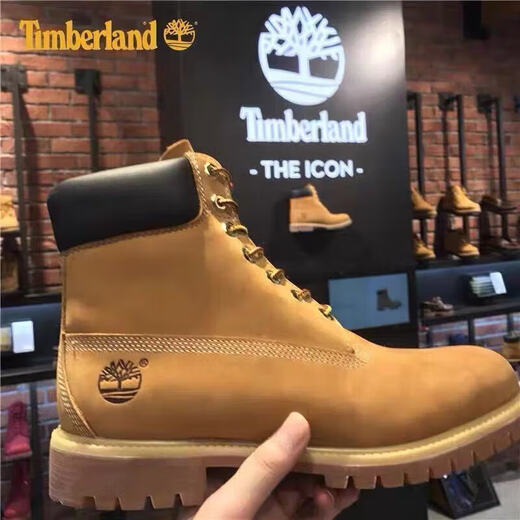 添柏岚（Timberland）大黄靴踢不烂马丁靴10061高帮男女鞋潮百搭秋冬牛皮加绒工装短靴 黄色 42 皮鞋码