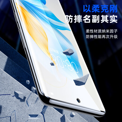 ISCAR [Vollbild-Nanometer 2 Stück] Geeignet für Honor 100/Honor 90 Mobilfunkfilm, nicht temperierter Hydrocoagulation Softfilm, hochauflösender kratzfestes Verschleiß-resistenter Fingerabdruck Vollkleber Schutz JM709