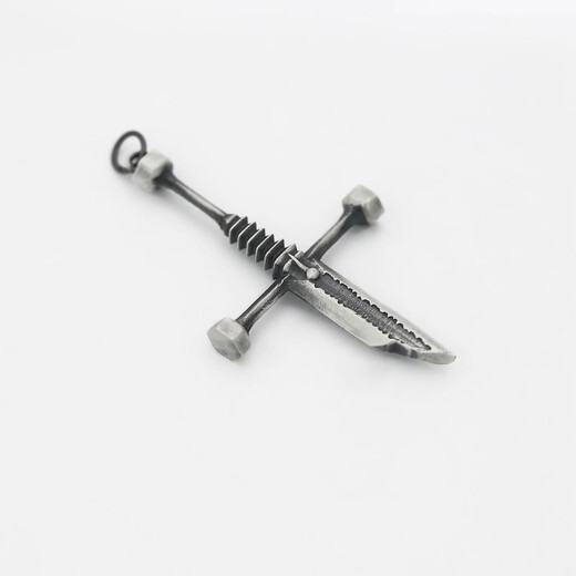 Bucklele Retro gebrochenes Schwert Halskette Trendy Herren Persönlichkeit Hip-Hop Old Imitation Thai Silber Schwertkreuz Anhänger Herren Colarbone Kette x653 Single Anhänger