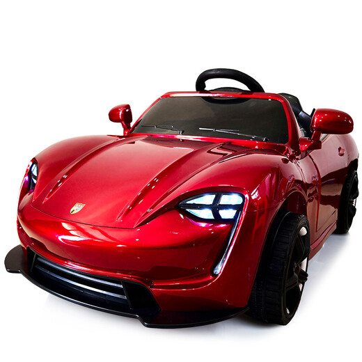 AiTong children's electric car 4-wheel toy car with remote control 1-3-4 years old can sit on and swing children's car birthday gift timekeeping flagship powder four-wheel drive 12V large battery leather seat