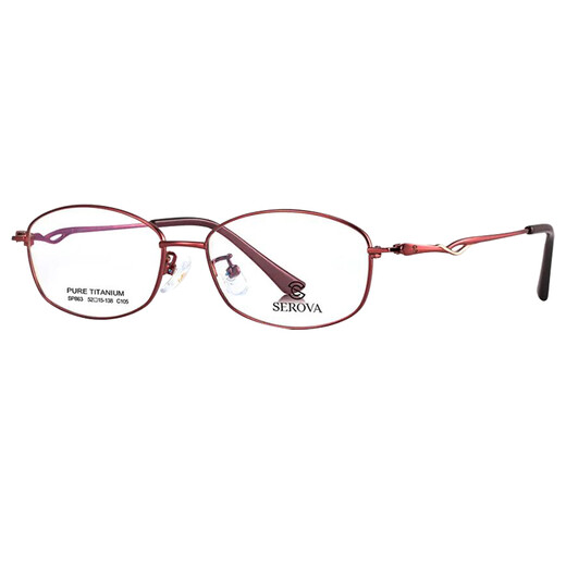 Оправа очков Swarovski для женщин с близорукостью, сверхлегкая титановая оправа, может быть оснащена полнокадровыми деловыми очками для близорукости SP863 SP863 оправа C15 цвета шампанского розового цвета + линза Wanxin 1.60