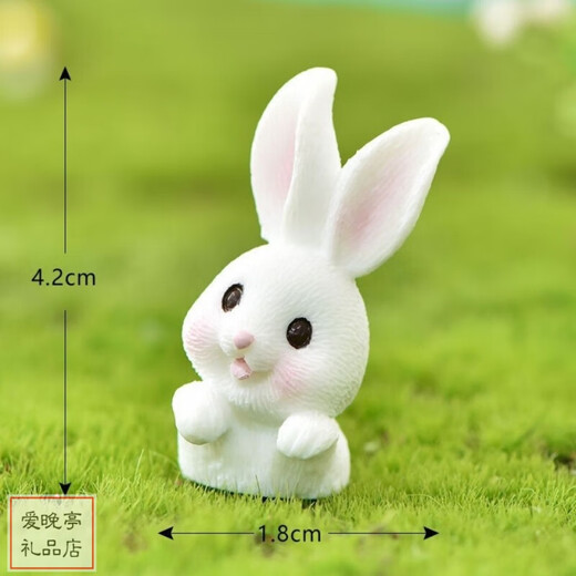 Micro-landscape resin small rabbit ornaments Mini animal bonsai succulent decoration cute desktop ornaments House